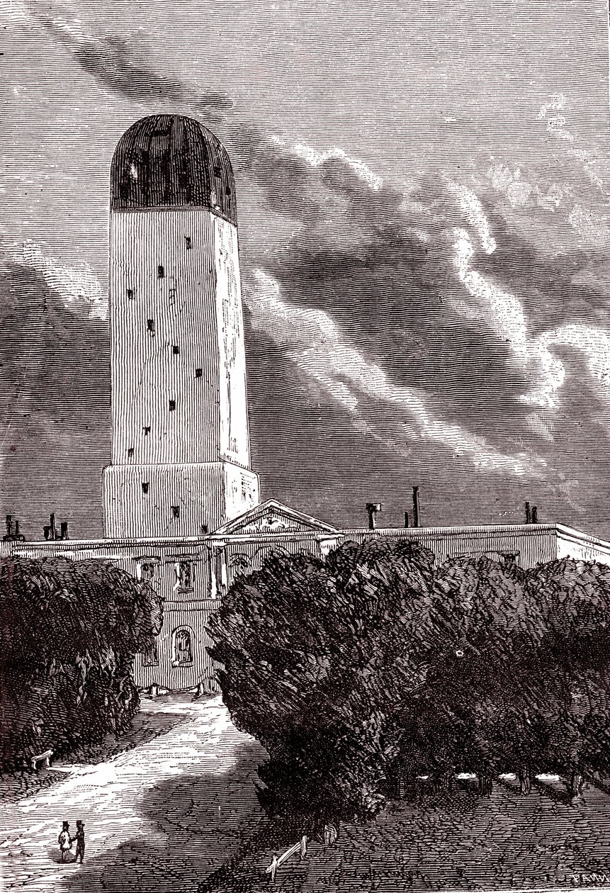 Observatorio de Cambridge, "De la Tierra a la Luna" de Julio Verne de Henri de (after) Montaut