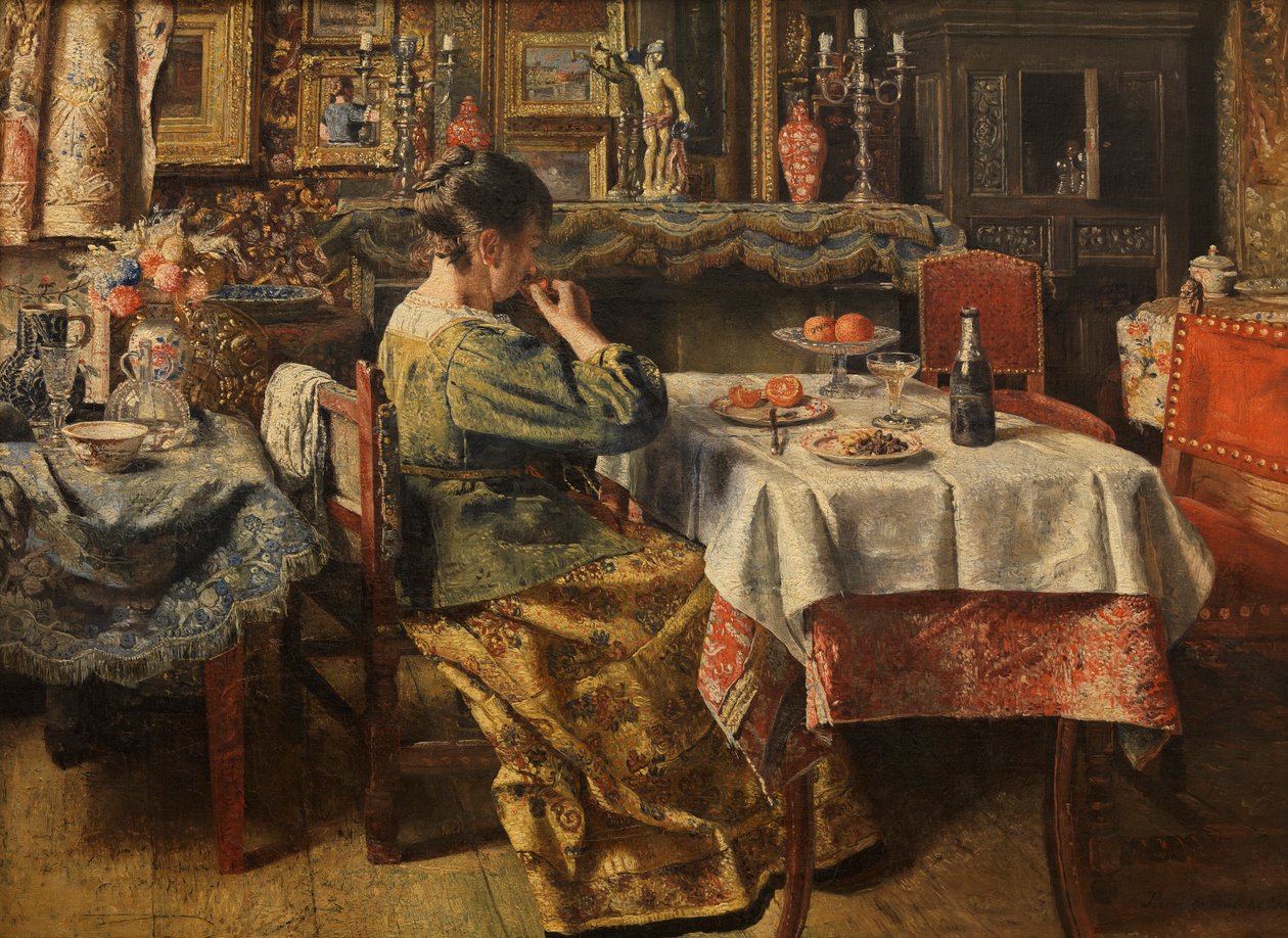 La comida (óleo sobre lienzo) de Henri de Braekeleer