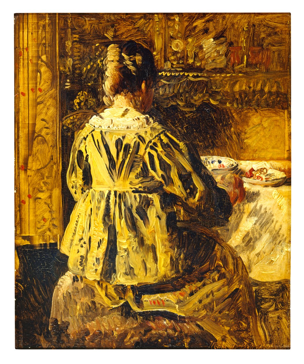 La comida o la mujer vista de espaldas (óleo sobre lienzo) de Henri de Braekeleer
