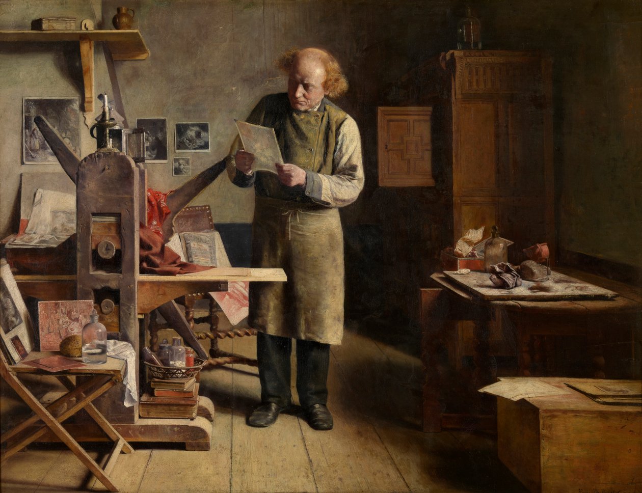 El impresor de planchas (óleo sobre lienzo) de Henri de Braekeleer
