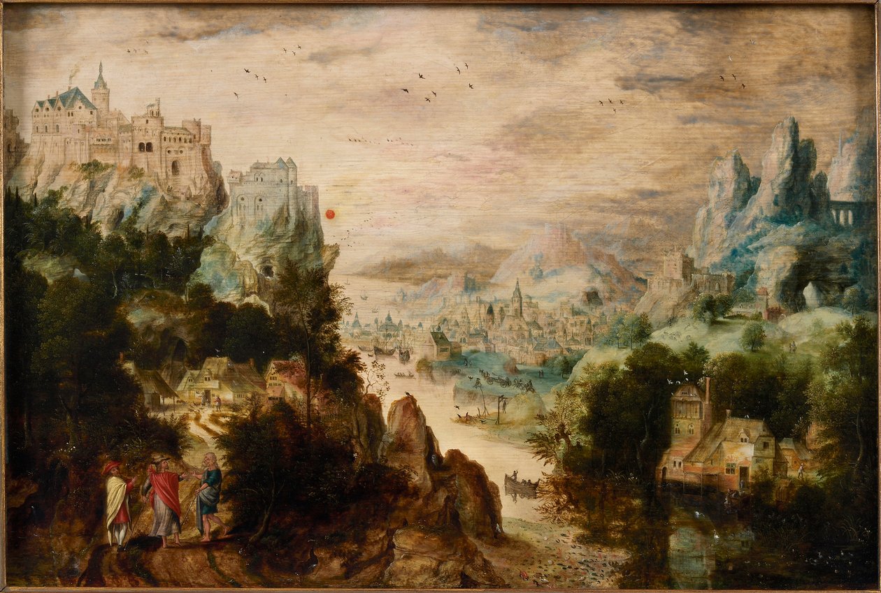 Paisaje con el camino a Emaús, c.1540 de Henri de Herri met de Bles