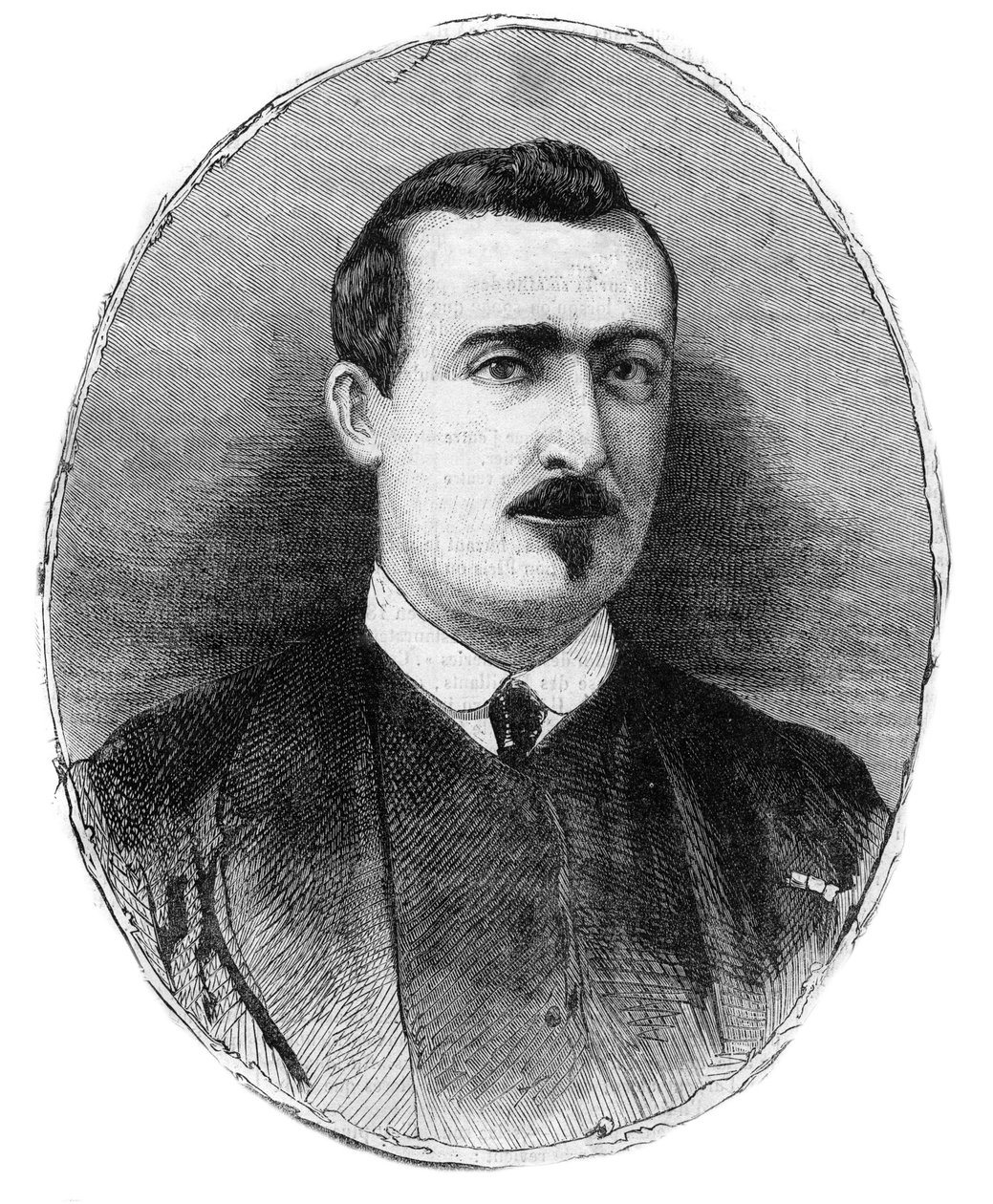 Retrato de Antoine Alphonse Chassepot (1833-1905) armero y creador del rifle del mismo nombre - Dibujo de Henry de Montaut de Henri de Montaut