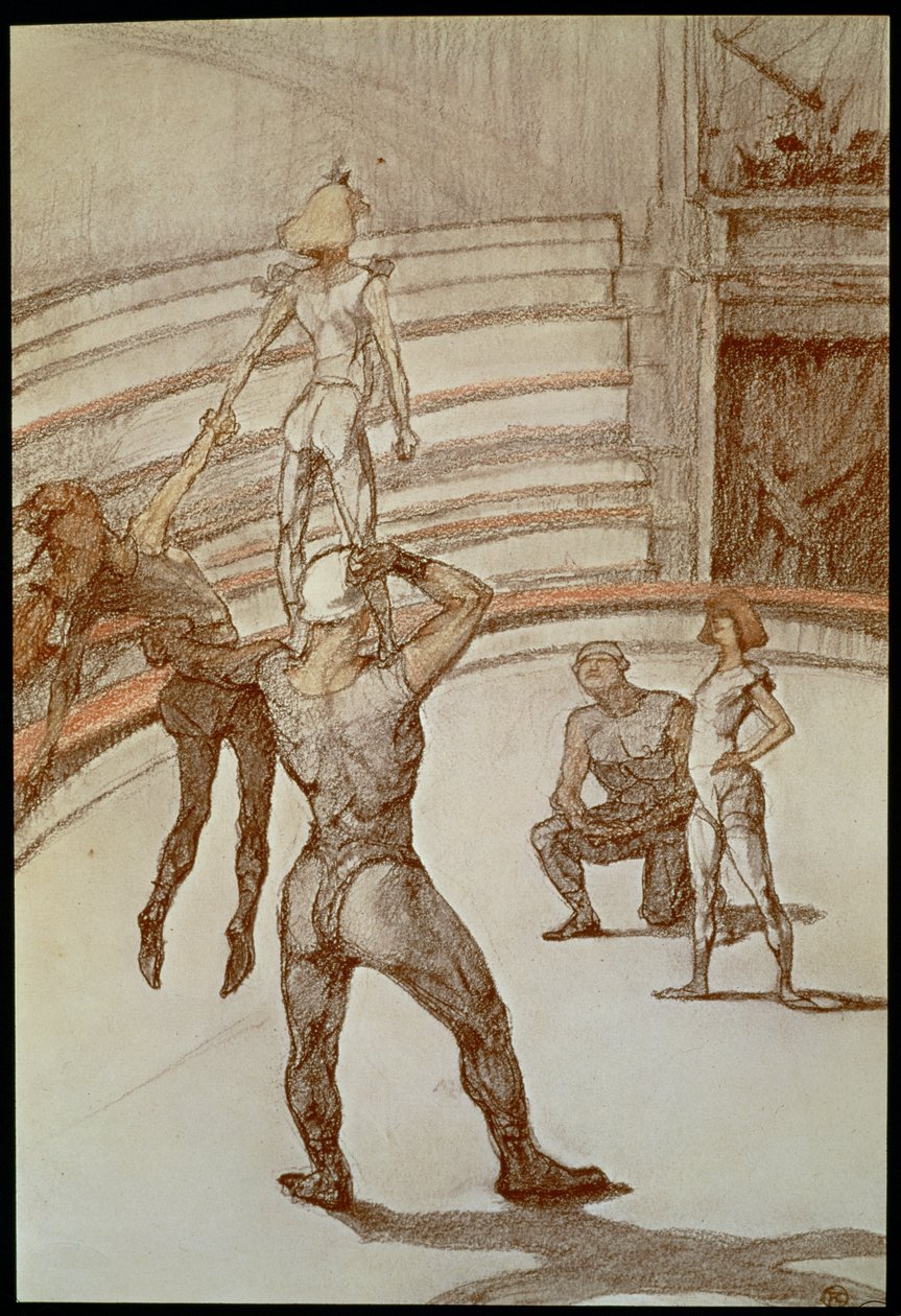 Acróbatas en el circo de Henri de Toulouse-Lautrec