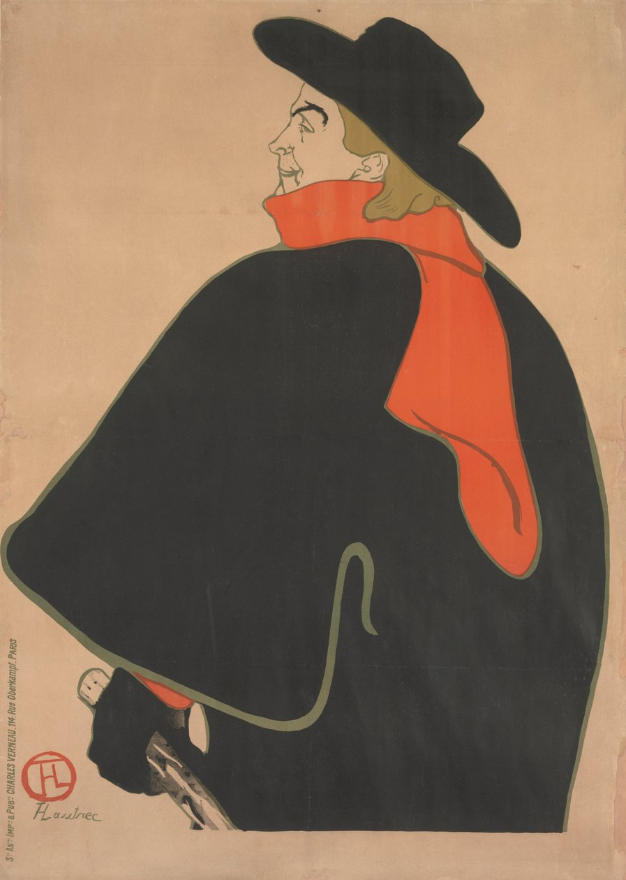 Aristide Bruant, en su cabaret de Henri de Toulouse-Lautrec