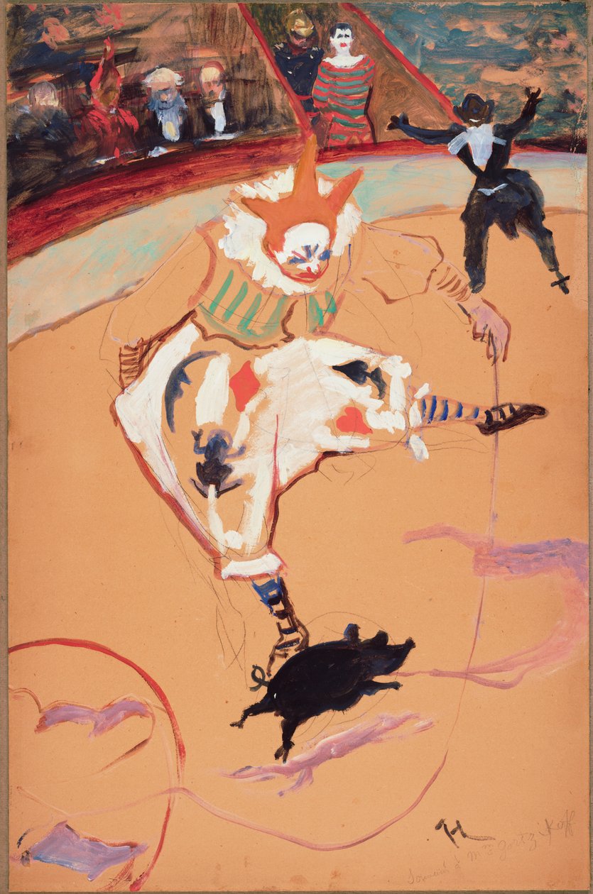 En el Circo Fernando: Medrano con un cerdito de Henri de Toulouse-Lautrec