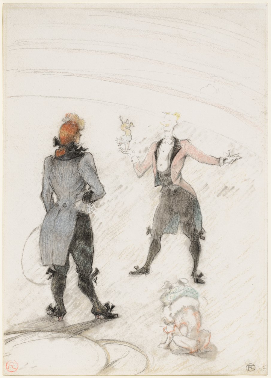 En el circo: el adiestrador de perros de Henri de Toulouse-Lautrec