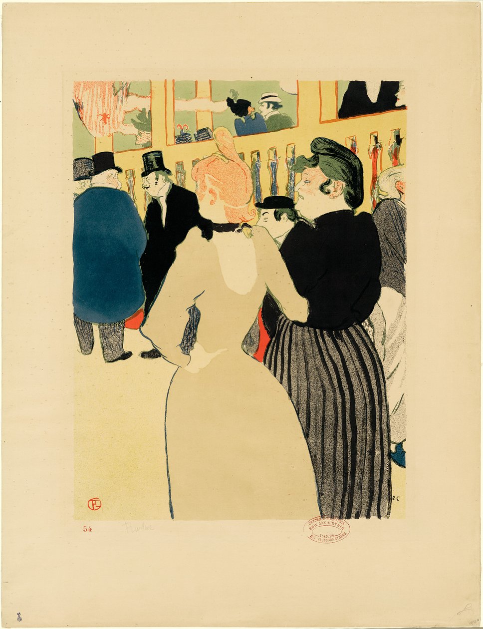 En el Moulin Rouge, La Goulue y su hermana de Henri de Toulouse-Lautrec