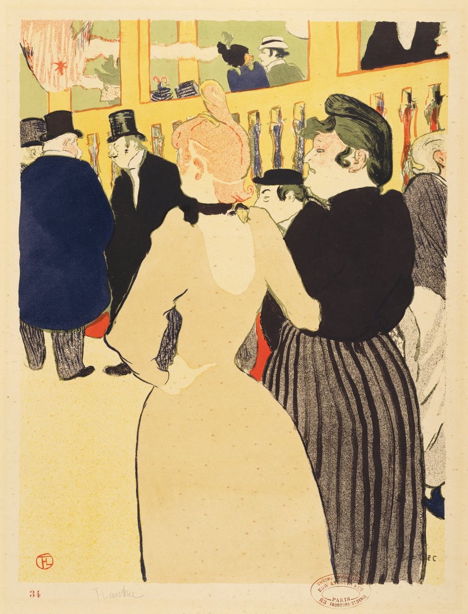 En el Moulin Rouge (La Goulue y su hermana) de Henri de Toulouse-Lautrec