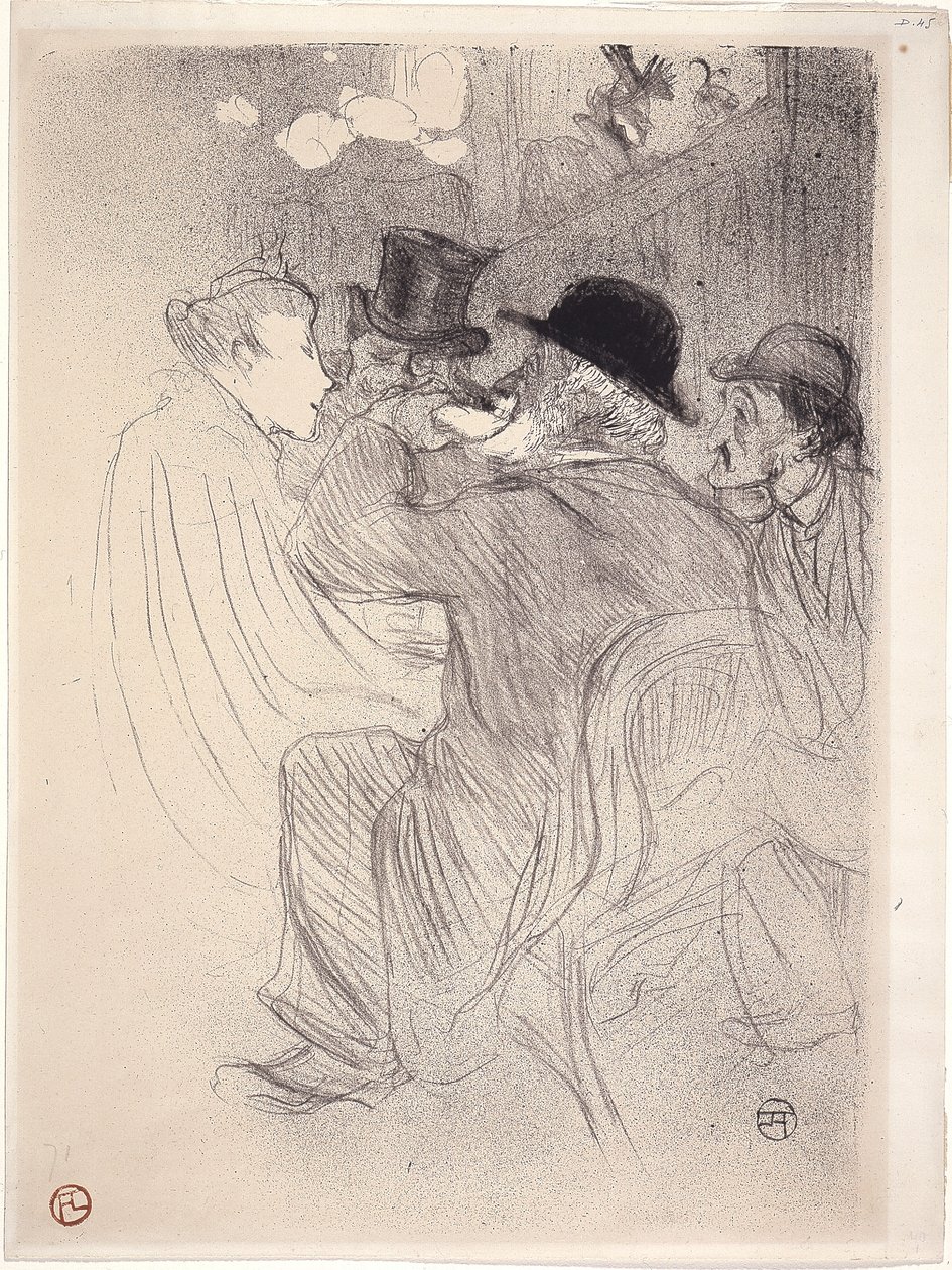 En el Moulin Rouge: ¡Un Grosero! ¡A True Rude! (En el Moulin Rouge - ¡Una grosería! ¡Una verdadera grosería!) 1893 (litografía) de Henri de Toulouse Lautrec
