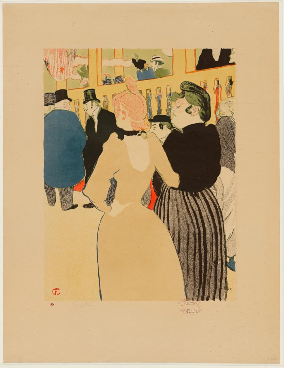 En el Moulin Rouge, la Goulue y su hermana de Henri de Toulouse-Lautrec