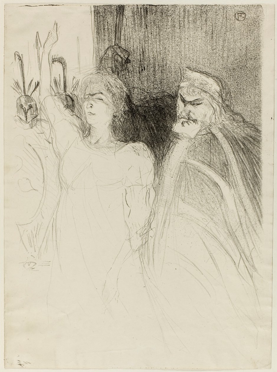 Bartet y Mounet-Sully, en Antígona de Henri de Toulouse-Lautrec