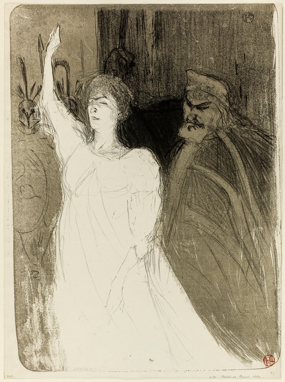 Bartet y Mounet-Sully, en Antígona de Henri de Toulouse-Lautrec