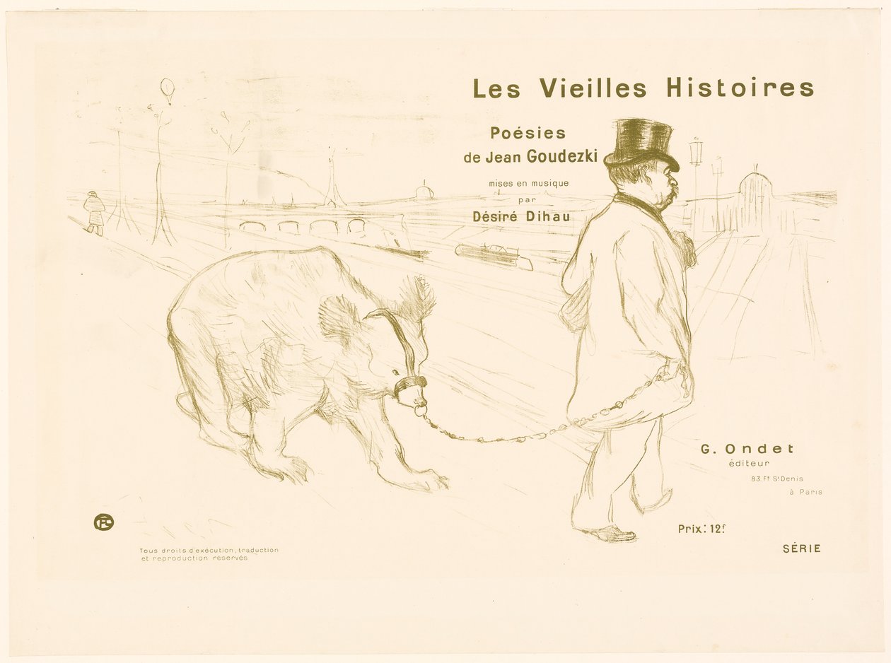 Portada y frontispicio de Les Vieilles Histoires de Henri de Toulouse-Lautrec