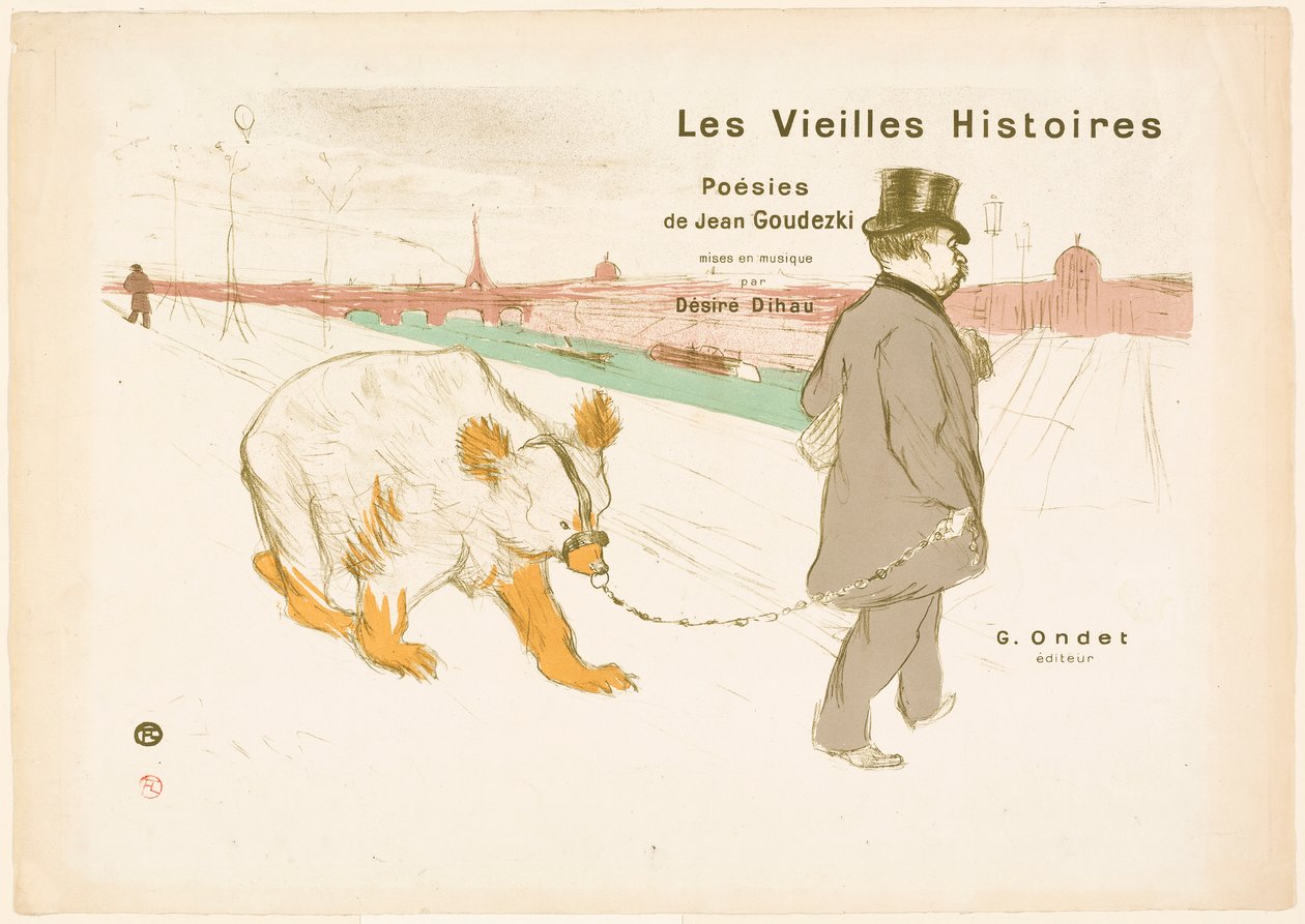 Portada y frontispicio de Les Vieilles Histoires de Henri de Toulouse-Lautrec