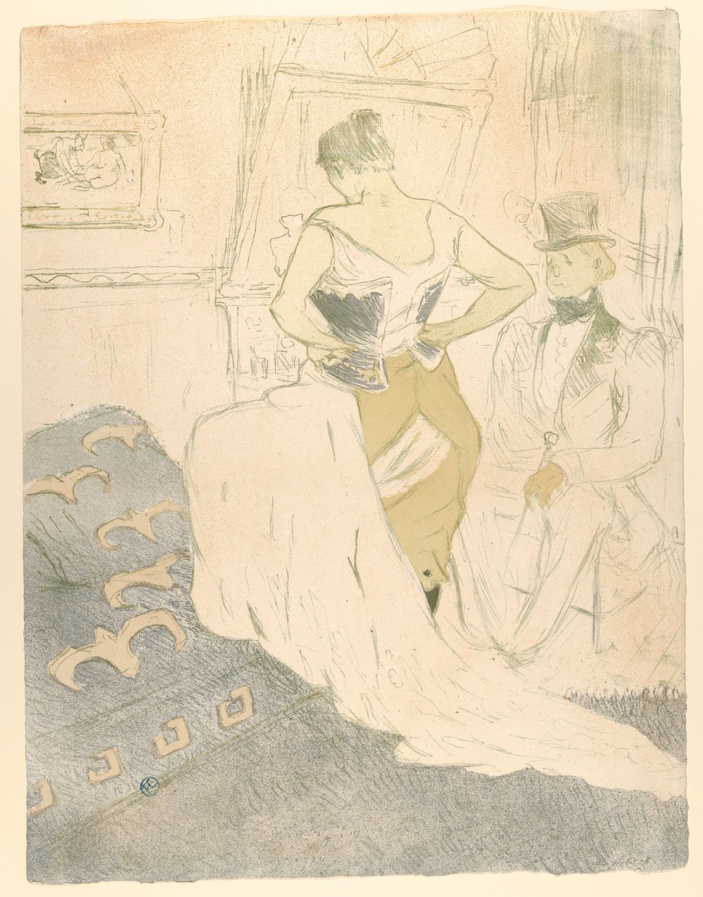Cómo abrocharse un corsé, de «Elles» de Henri de Toulouse-Lautrec