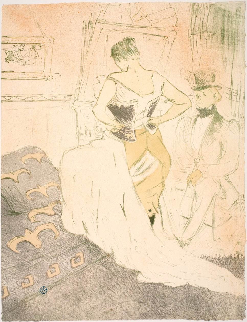 Mujer en corsé, conquista de paso de Henri de Toulouse-Lautrec