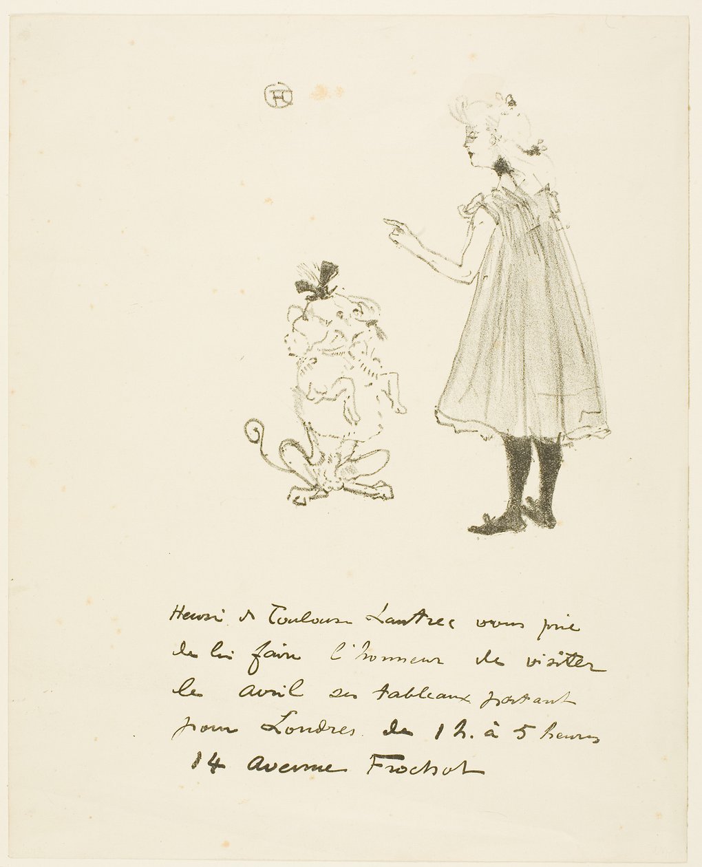 Invitación a una exposición de Henri de Toulouse-Lautrec