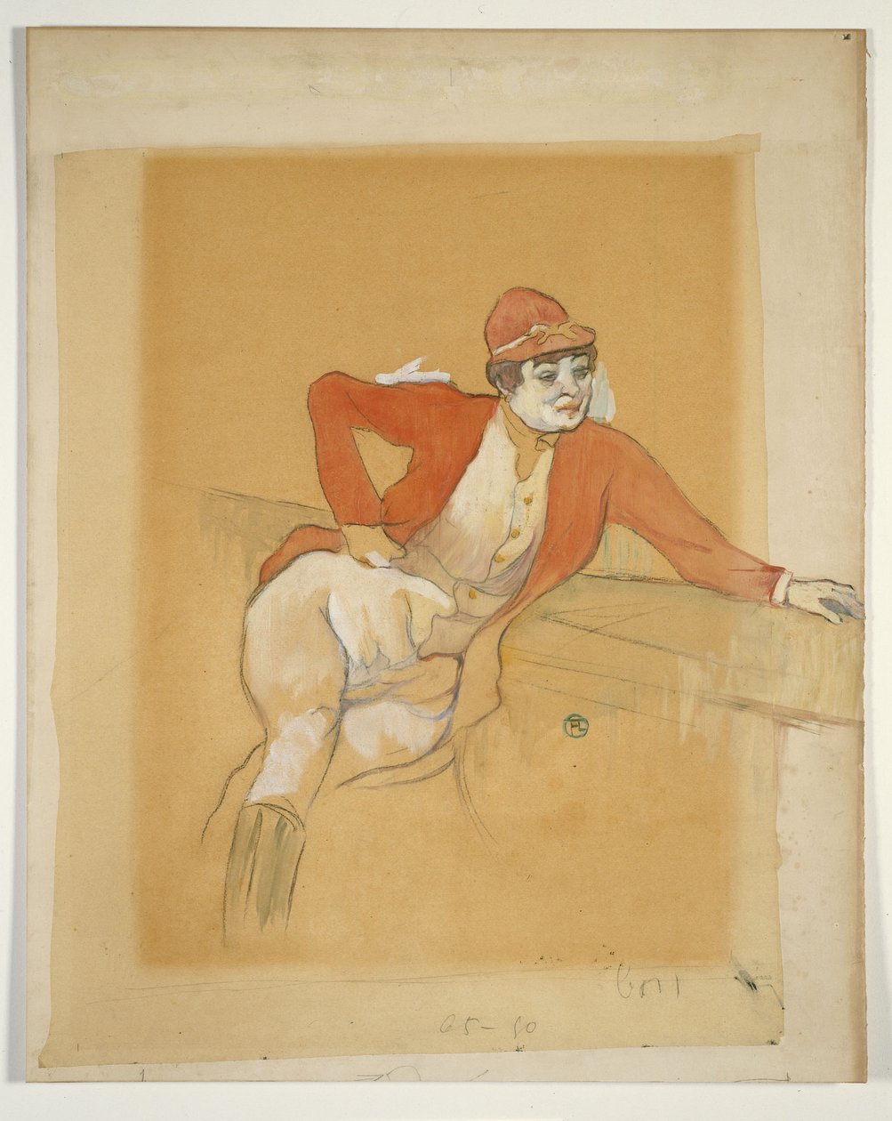 La Macarona en el Traje de un Jockey de Henri de Toulouse-Lautrec