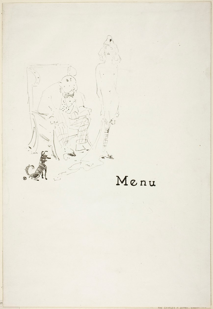 La niña desnuda: Menú de Henri de Toulouse-Lautrec