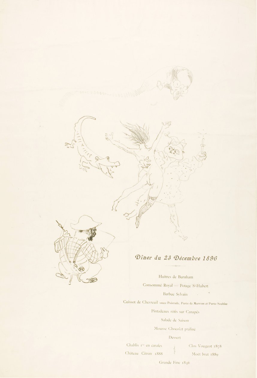 El cocodrilo, Menú de Henri de Toulouse-Lautrec