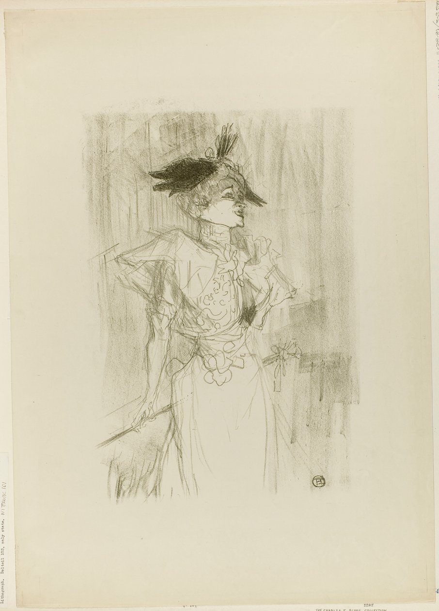 Mademoiselle Marcelle Lender, de pie de Henri de Toulouse-Lautrec