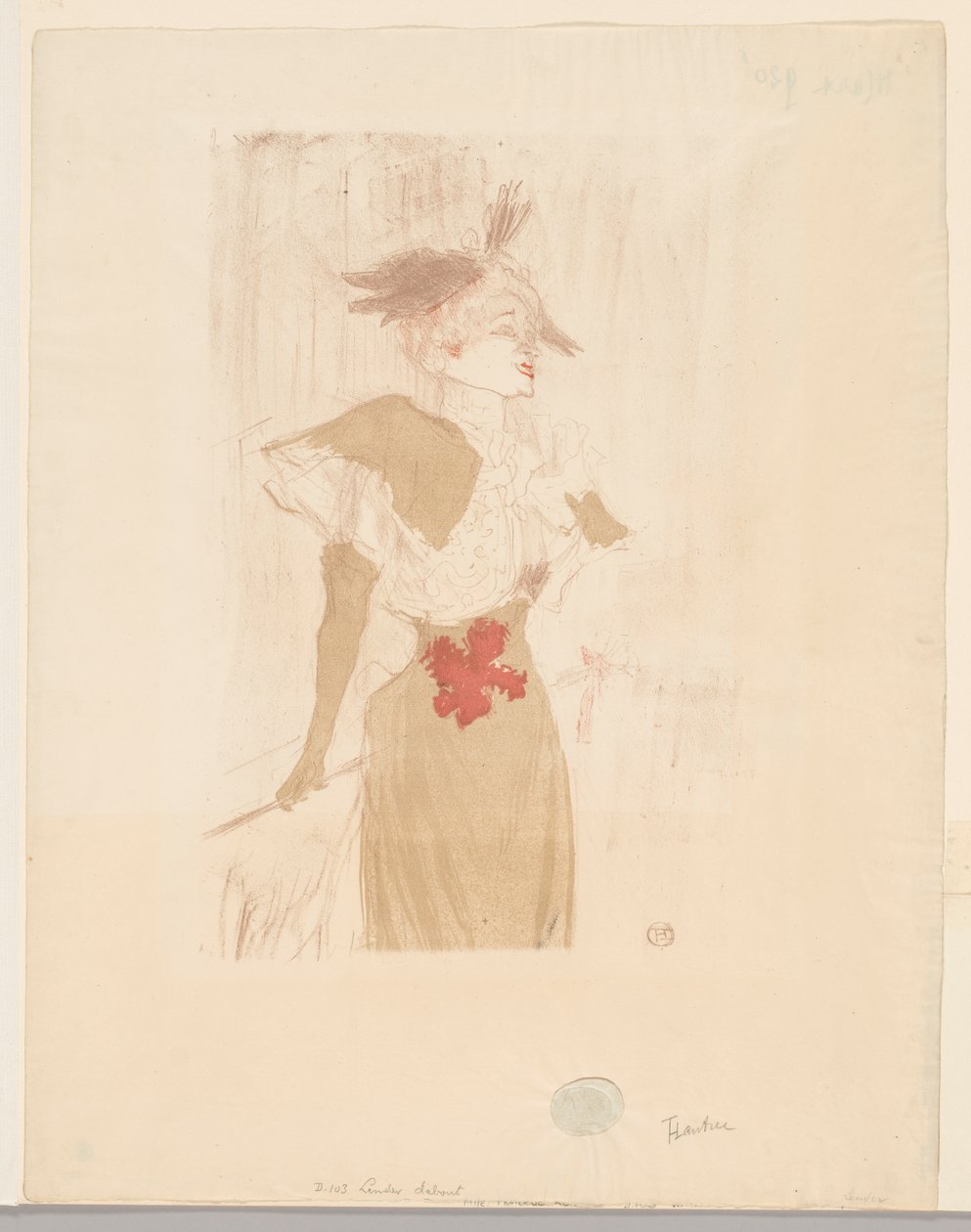 Mademoiselle Marcelle Lender, de pie de Henri de Toulouse-Lautrec
