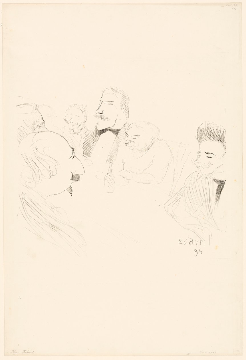 Tarjeta de menú para Adrien Hébrard de Henri de Toulouse-Lautrec
