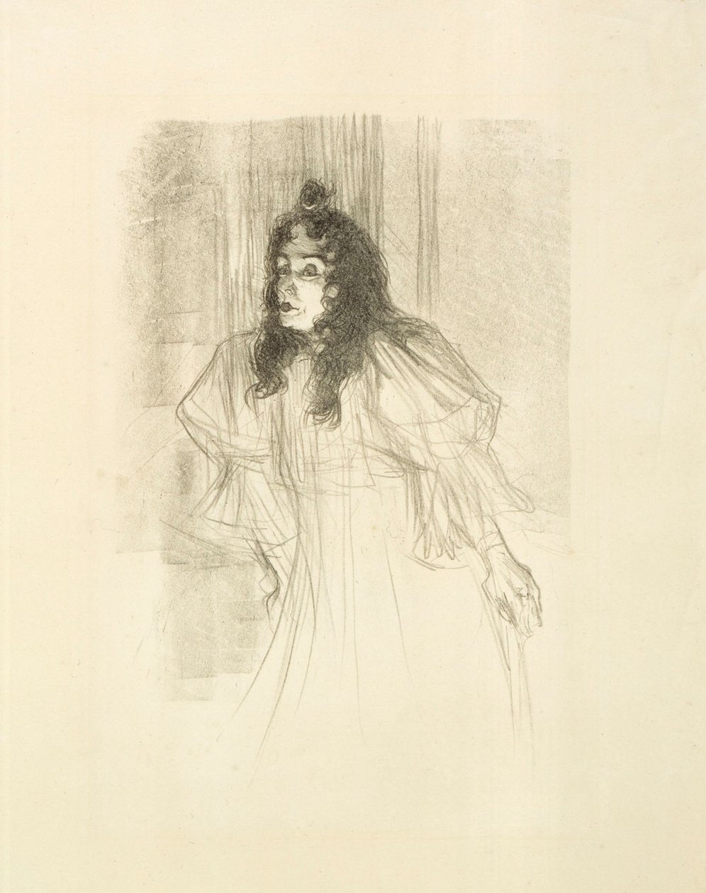 La señorita May Befort con el pelo suelto de Henri de Toulouse-Lautrec