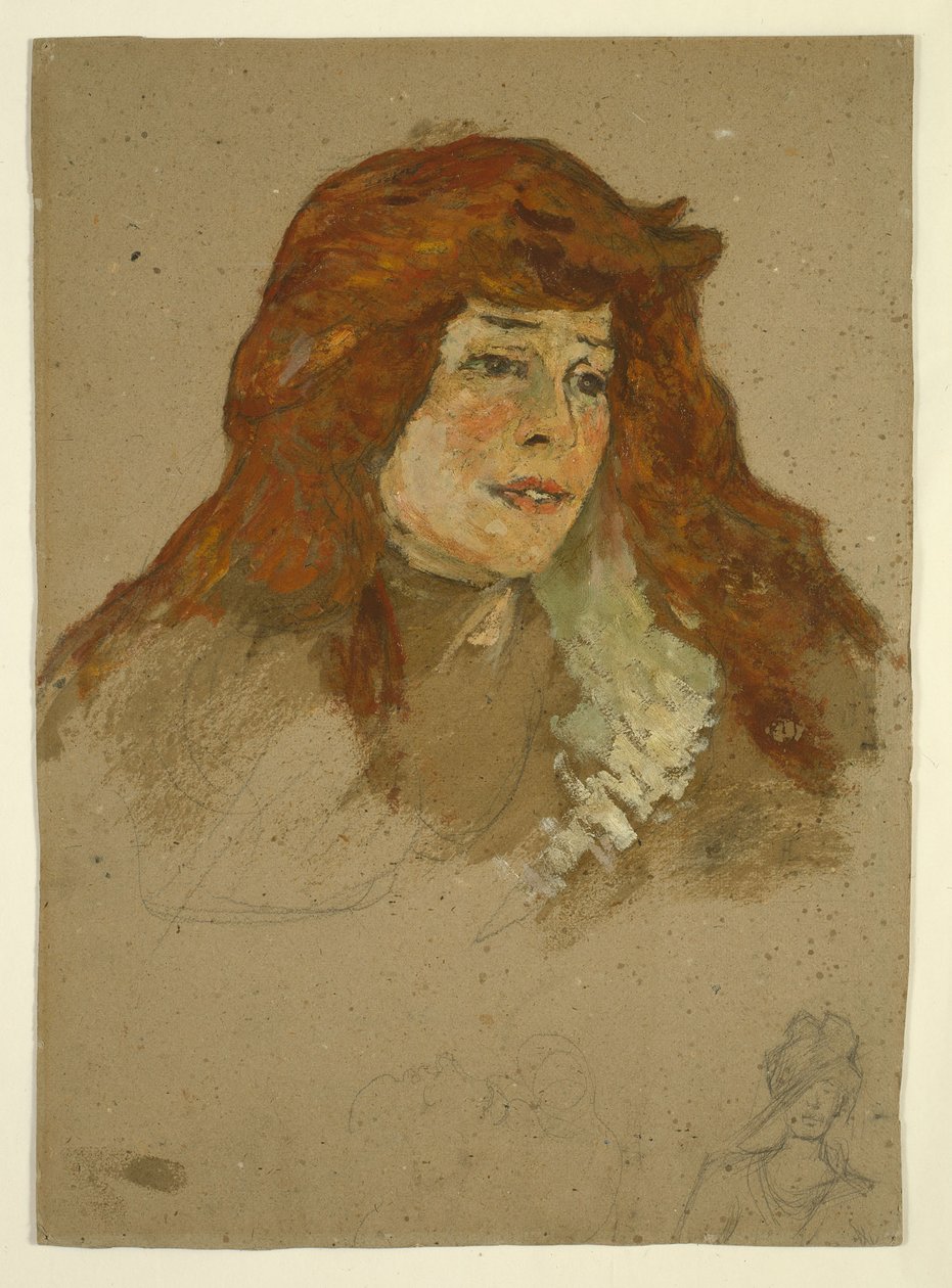 Mme Lili Grenier (recto); Paisaje con iglesia (verso) de Henri de Toulouse-Lautrec