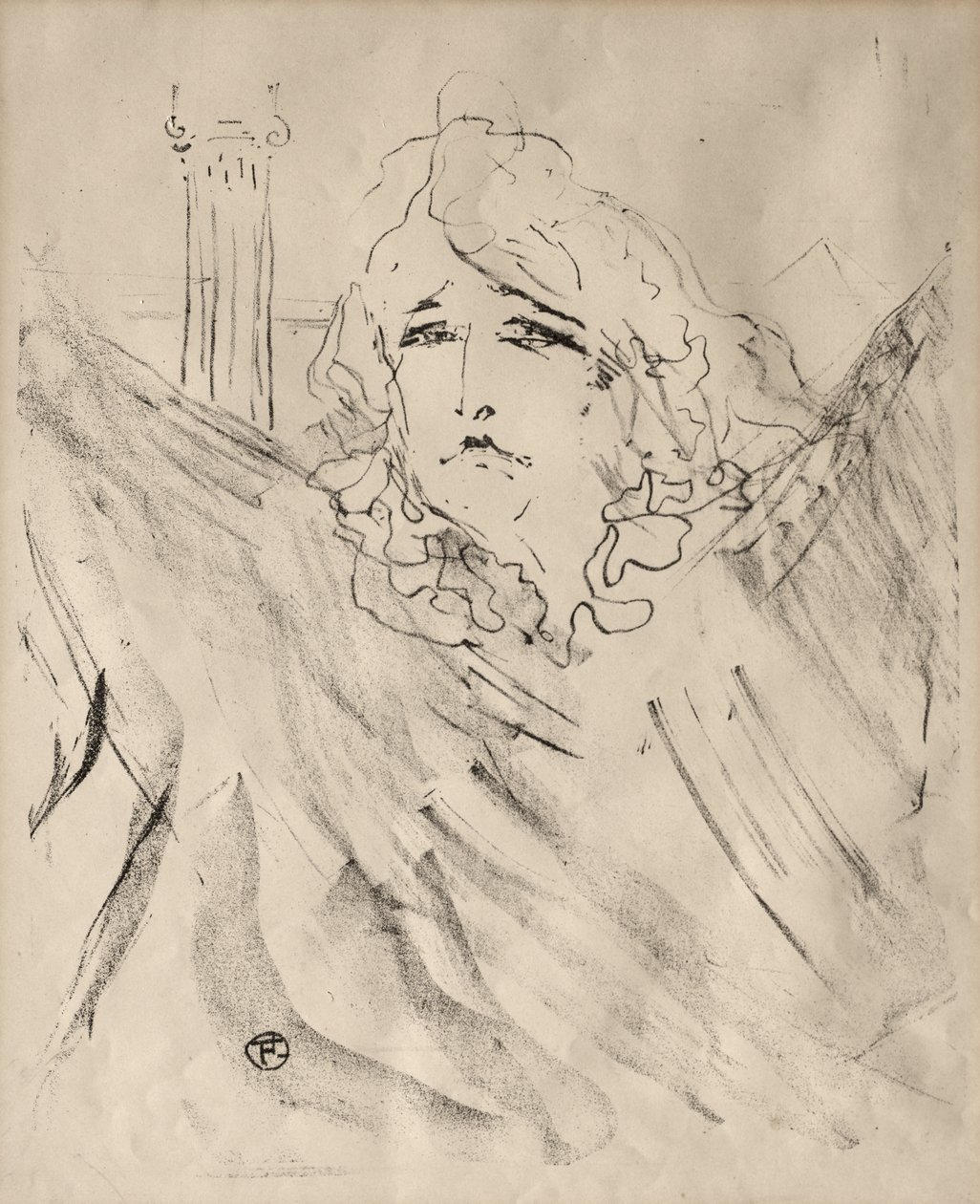 Portraits of Actors and Actresses: Thirteen Lithographs: Sarah Bernhardt de Henri de Toulouse-Lautrec