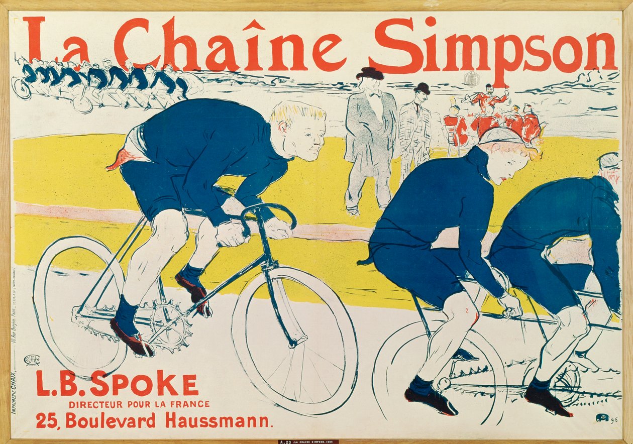 Cartel de La Chaine Simpson - cadenas para bicicletas de Henri de Toulouse-Lautrec