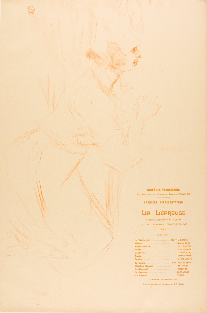 Programa para La Leprosa de Henri de Toulouse-Lautrec