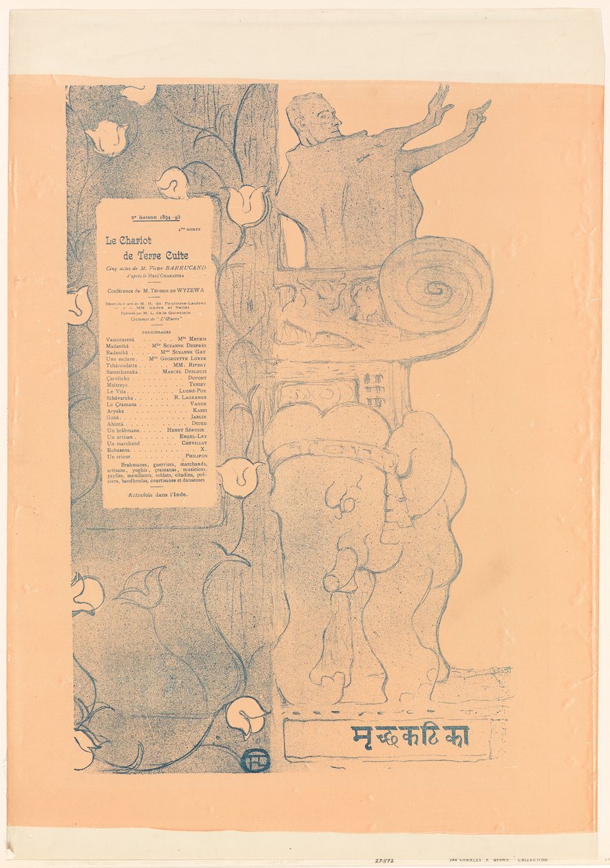 Programa para "El pequeño carro de arcilla" de Henri de Toulouse-Lautrec