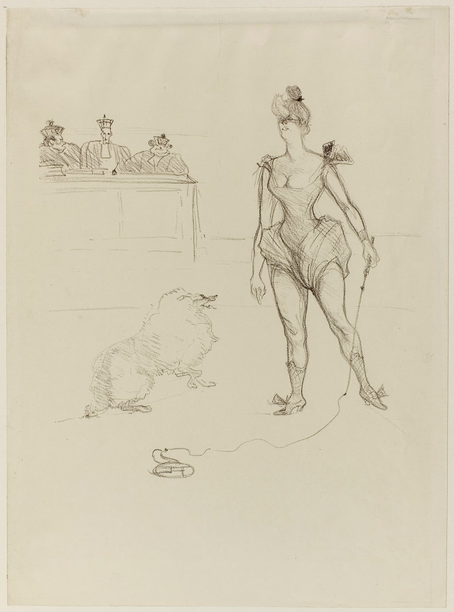 El domador de animales ante el tribunal de Henri de Toulouse-Lautrec