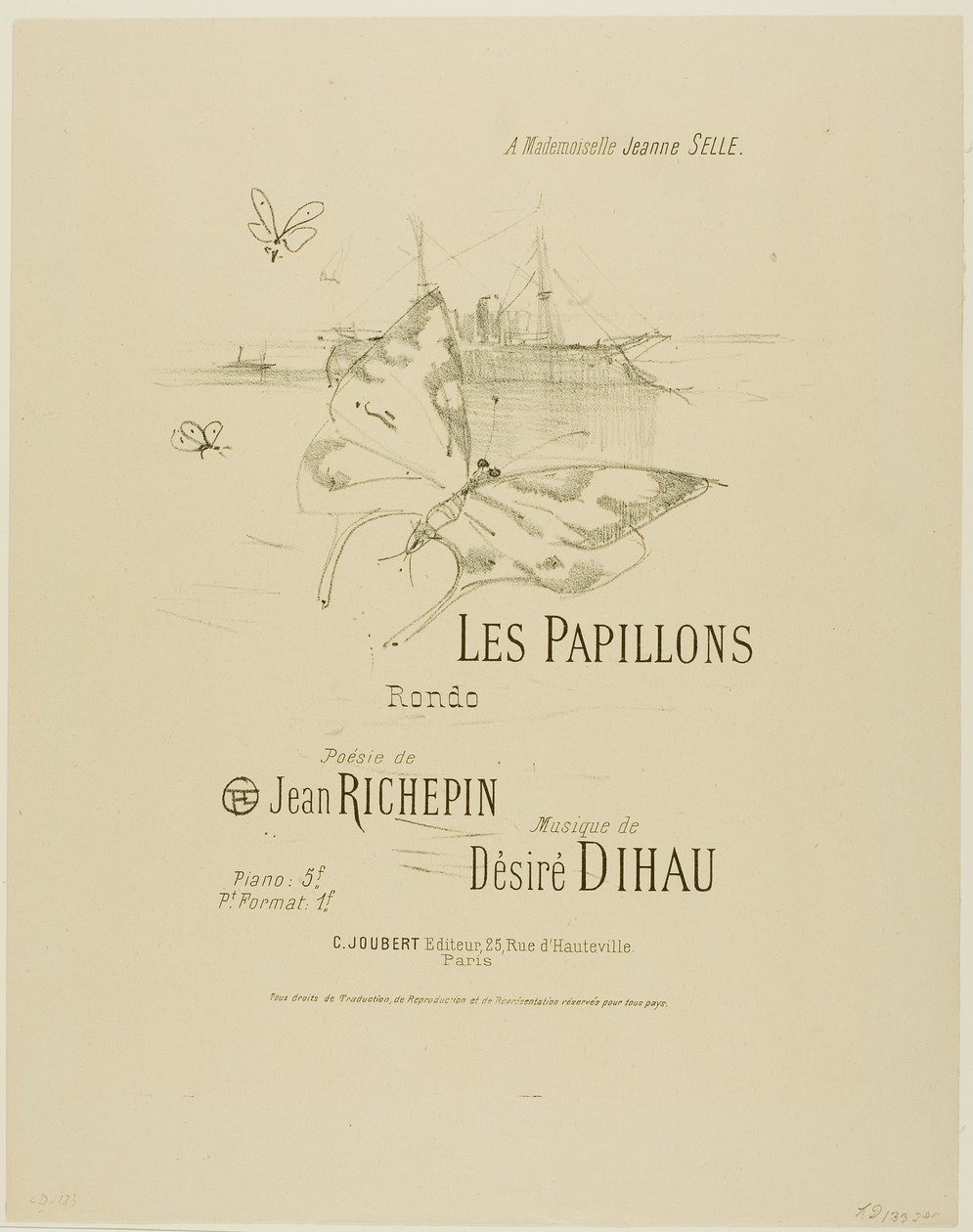 Las Mariposas, de Mélodies de Désiré Dihau de Henri de Toulouse-Lautrec