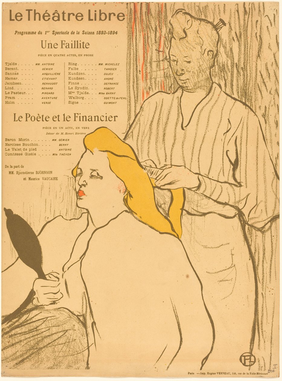 The Hairdresser - Programa del Théâtre-Libre (El peluquero - Programa del Théâtre-Libre) de Henri de Toulouse-Lautrec