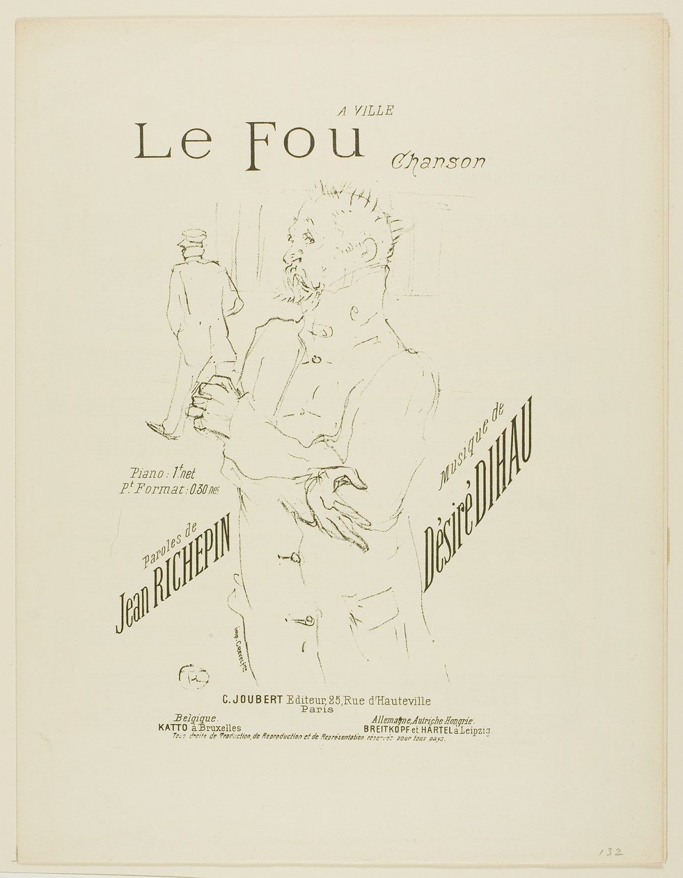 El loco, de Mélodies de Désiré Dihau de Henri de Toulouse-Lautrec