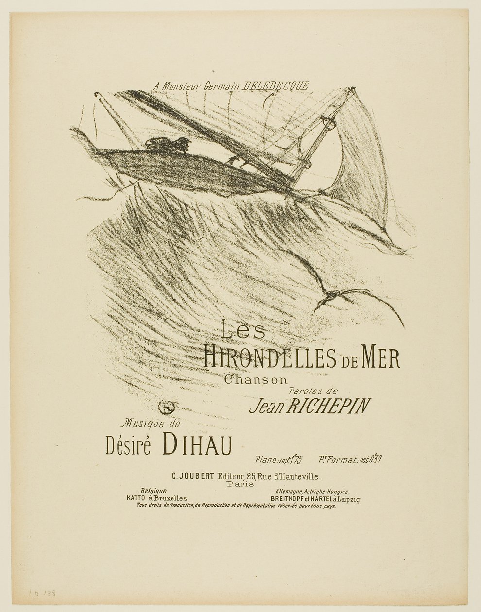 Las golondrinas del mar, de Mélodies de Désiré Dihau de Henri de Toulouse-Lautrec
