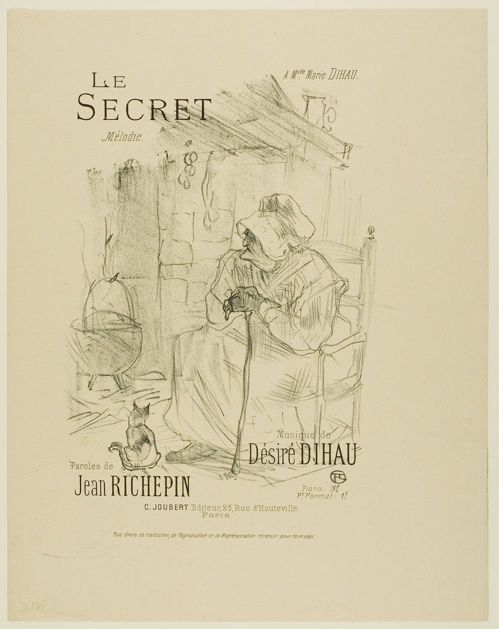 El Secreto, de Melodías de Désiré Dihau de Henri de Toulouse-Lautrec