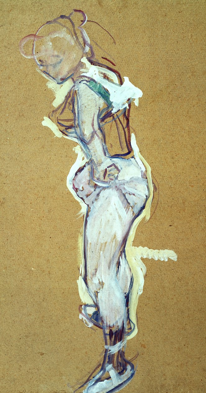 Trapecista ajustando su camisa de Henri de Toulouse Lautrec