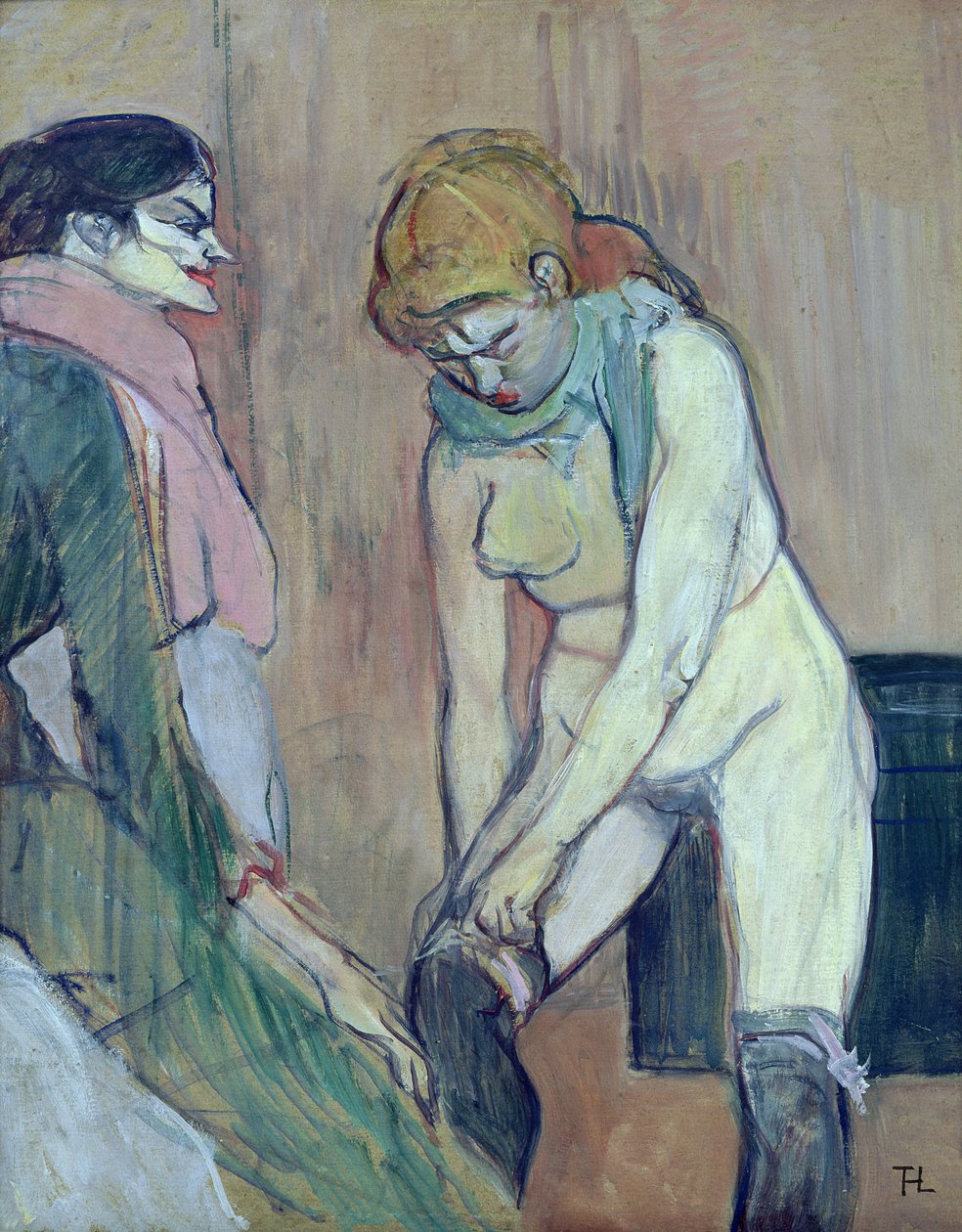 Mujer poniéndose la media, o Mujer de la casa, c.1894 de Henri de Toulouse Lautrec