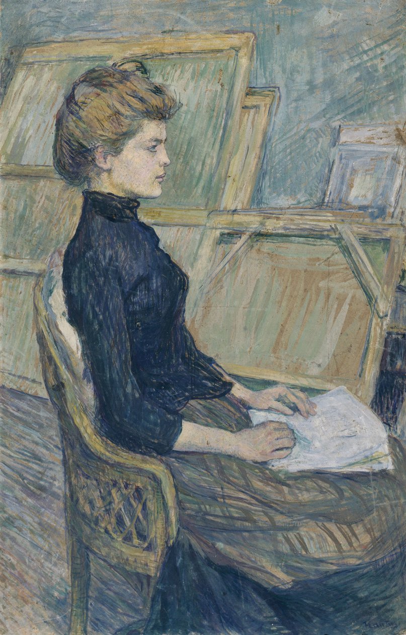Joven en el estudio (Hélène Vary), c.1889 (gouache sobre papel) de Henri de Toulouse Lautrec