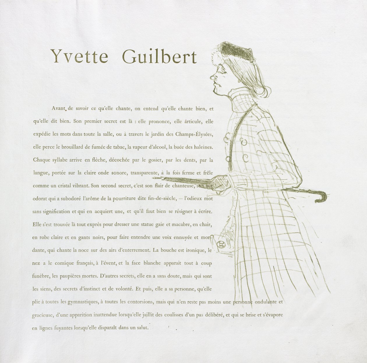 Yvette Guilbert - Serie francesa: No. 1 de Henri de Toulouse-Lautrec