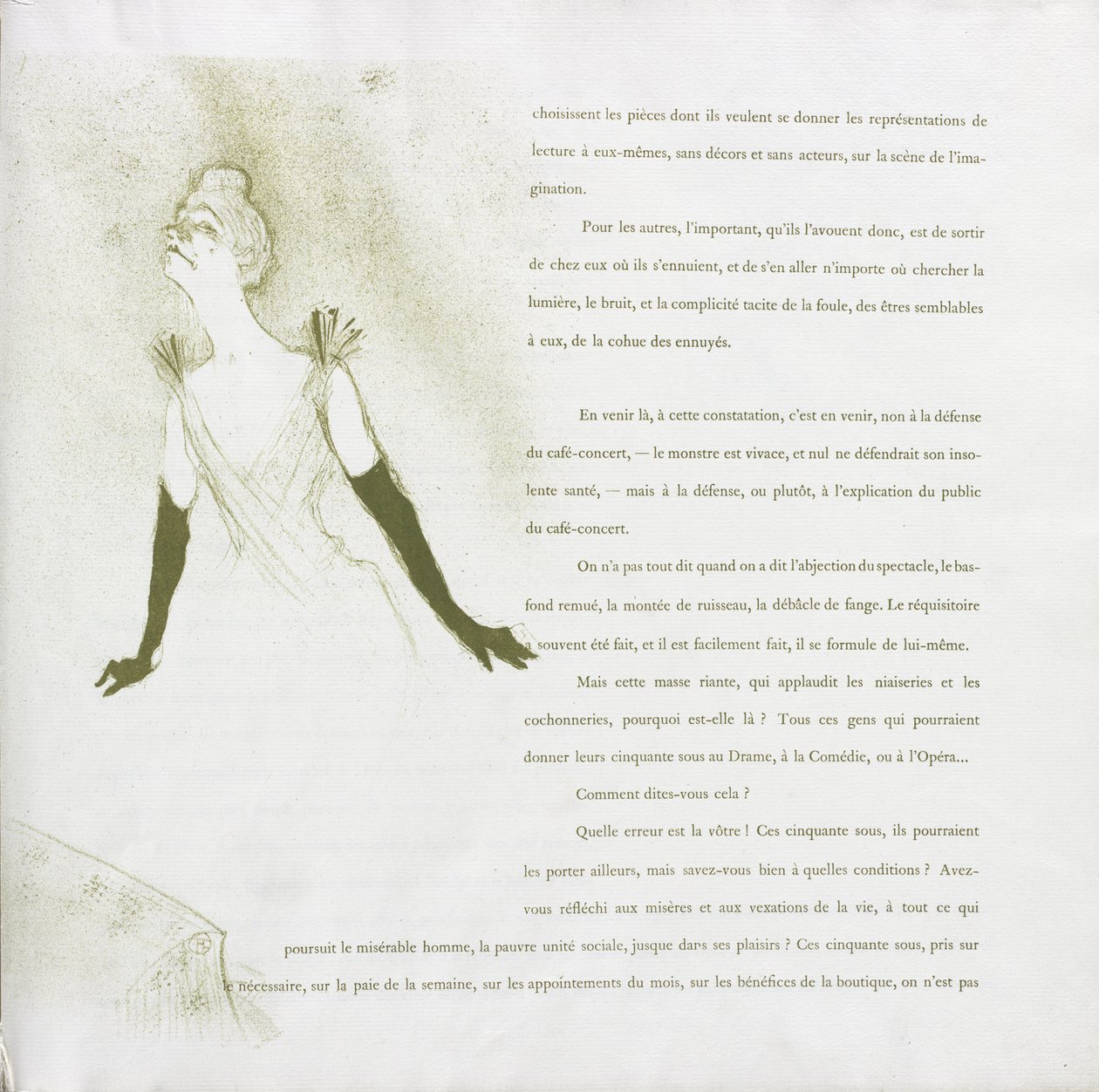 Yvette Guilbert - Serie francesa: No. 4 de Henri de Toulouse-Lautrec