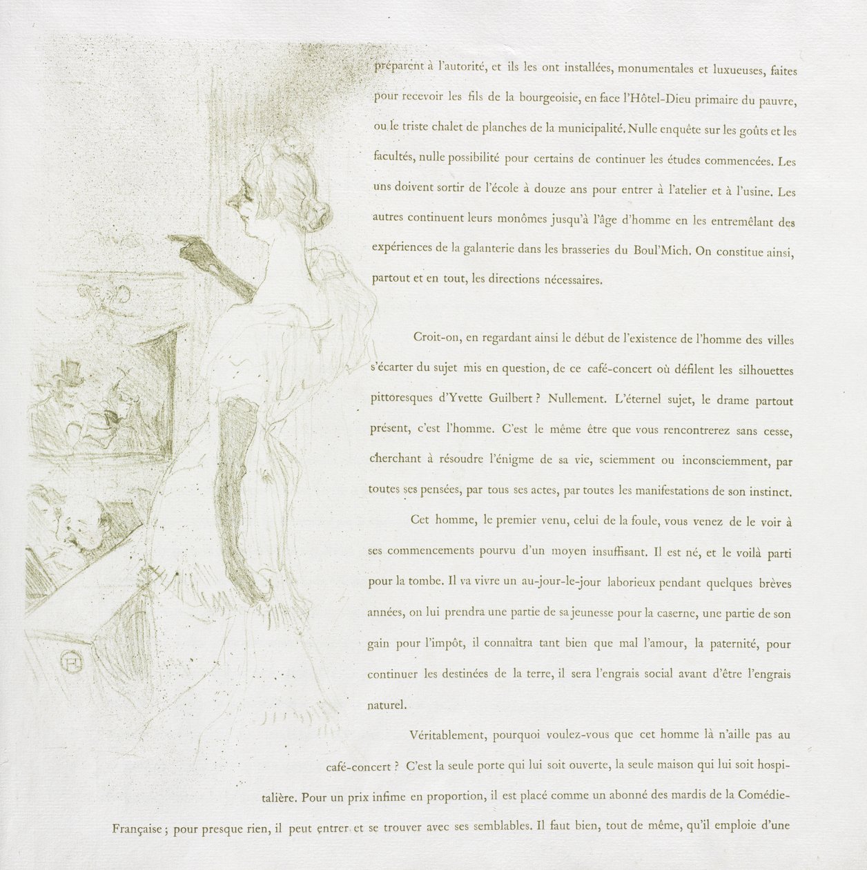Yvette Guilbert - Serie francesa: No. 6 de Henri de Toulouse-Lautrec