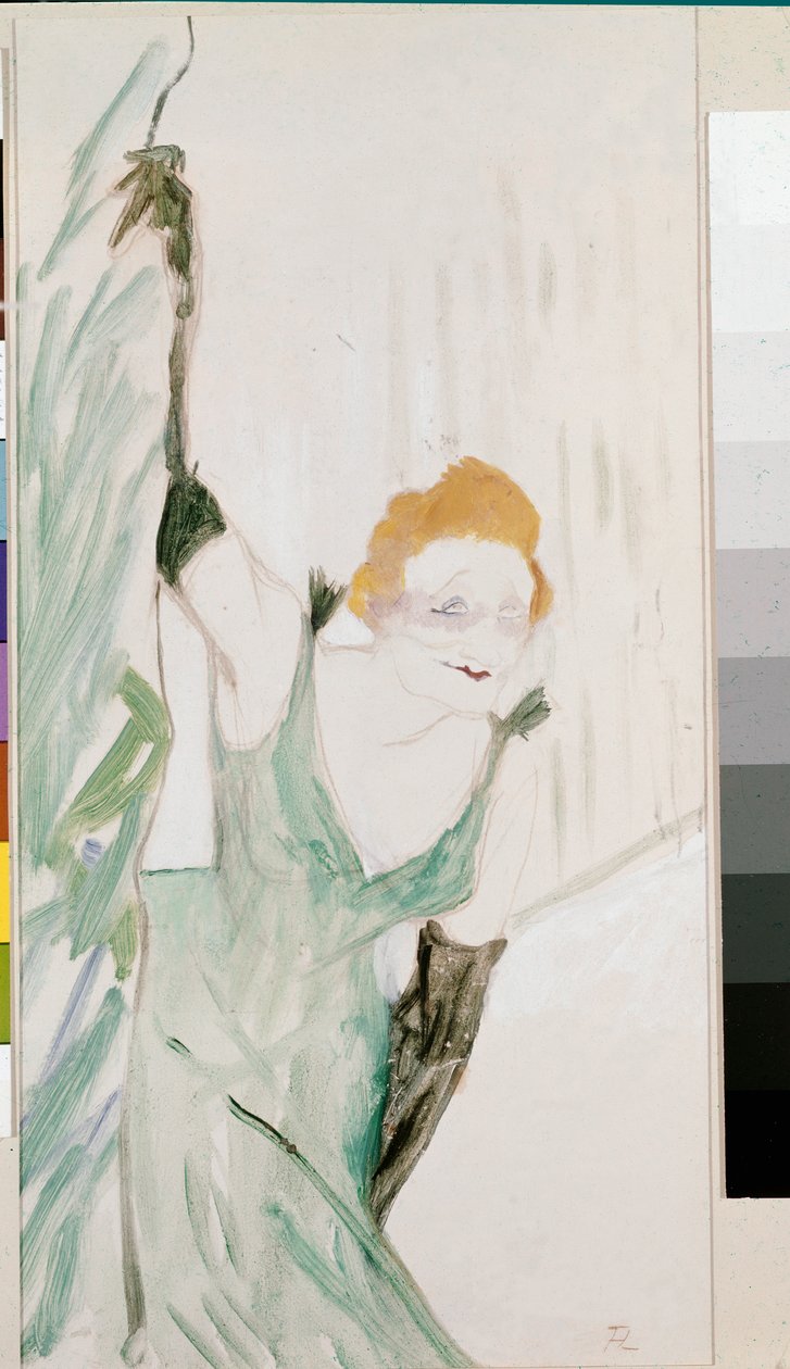 Yvette Guilbert saludando al público de Henri de Toulouse Lautrec