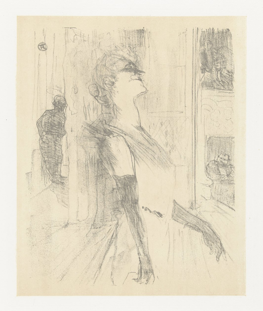 Portret de la actriz Yvette Guilbert tijdens optreden Yvette Guilbert en el escenario Yvette Guilbert: serie en inglés (título de la serie) de Henri de Toulouse Lautrec (signed by artist)