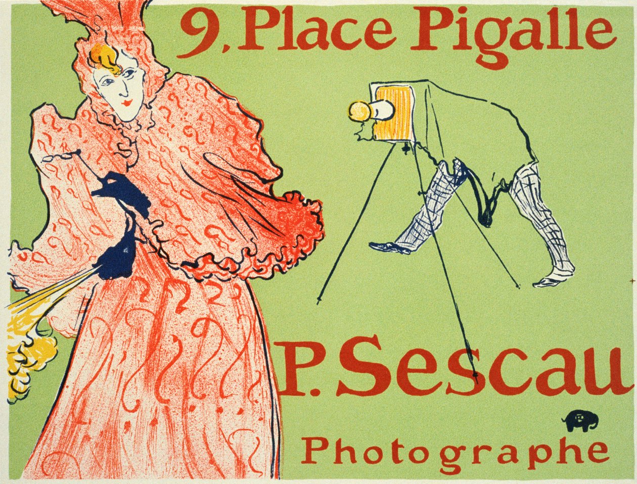 9, Place Pigalle, P. Sescau Fotógrafo Póster, 1894 de Henri de Toulouse Lautrec