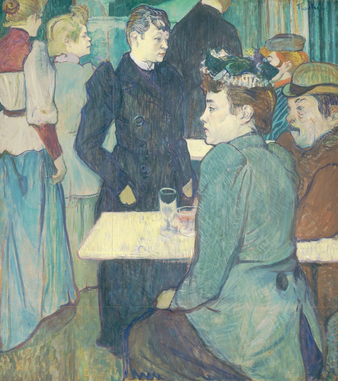 Un rincón del Moulin de la Galette de Henri de Toulouse Lautrec