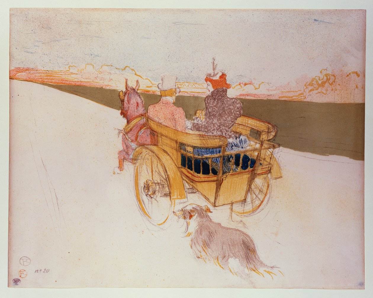 Una fiesta campestre o El carro inglés de Henri de Toulouse Lautrec
